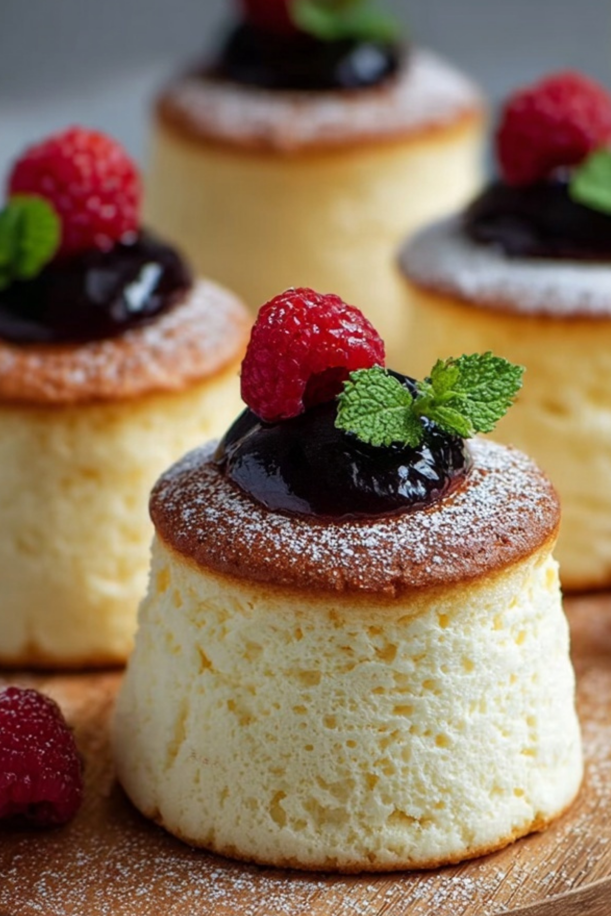 Fluffy Japanese Cotton Cheesecake Cupcakes with jiggly tops and soft texture