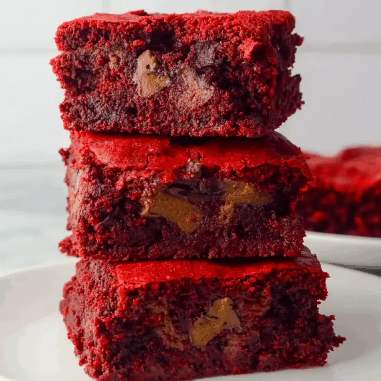 Fudgy red velvet brownies with cream cheese frosting