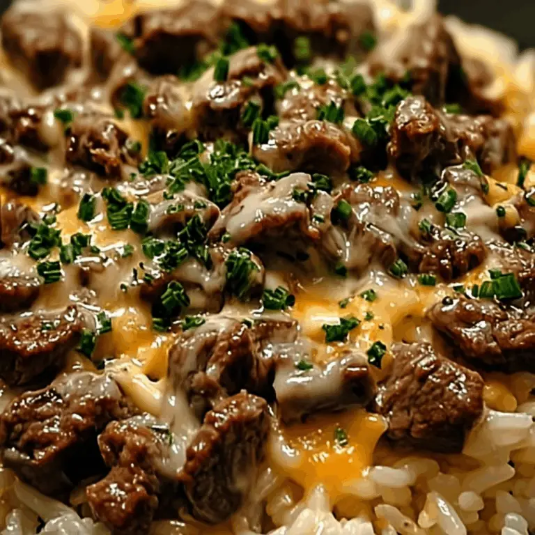 Garlic Butter Beef and Rice recipe with ground beef, rice, and cheese