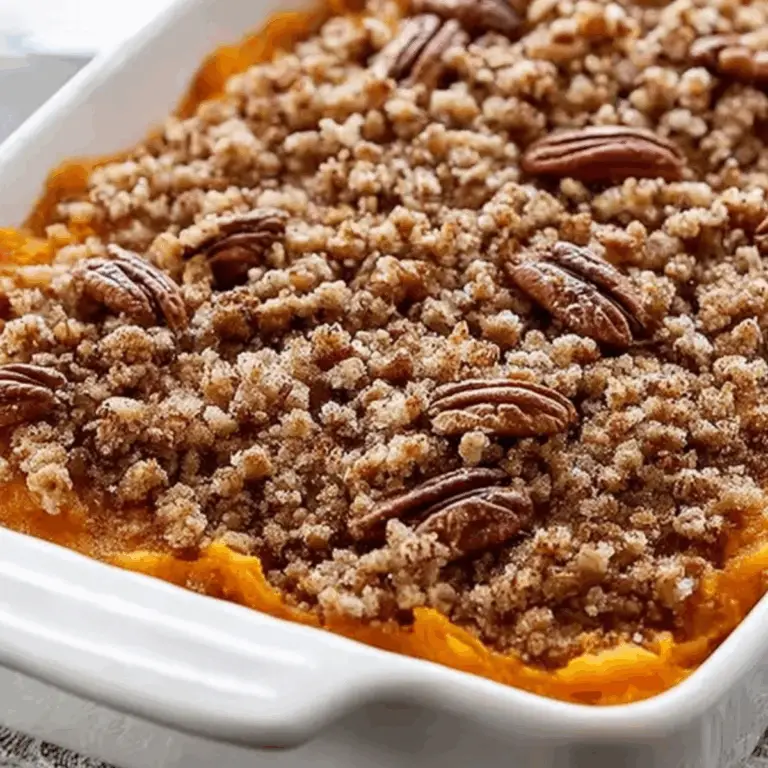 Healthy Sweet Potato Casserole with Pecan Streusel recipe
