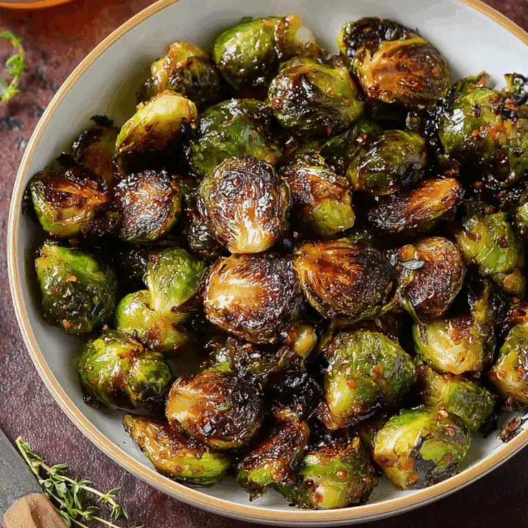 Crispy Honey Balsamic Brussels Sprouts with a sweet glaze