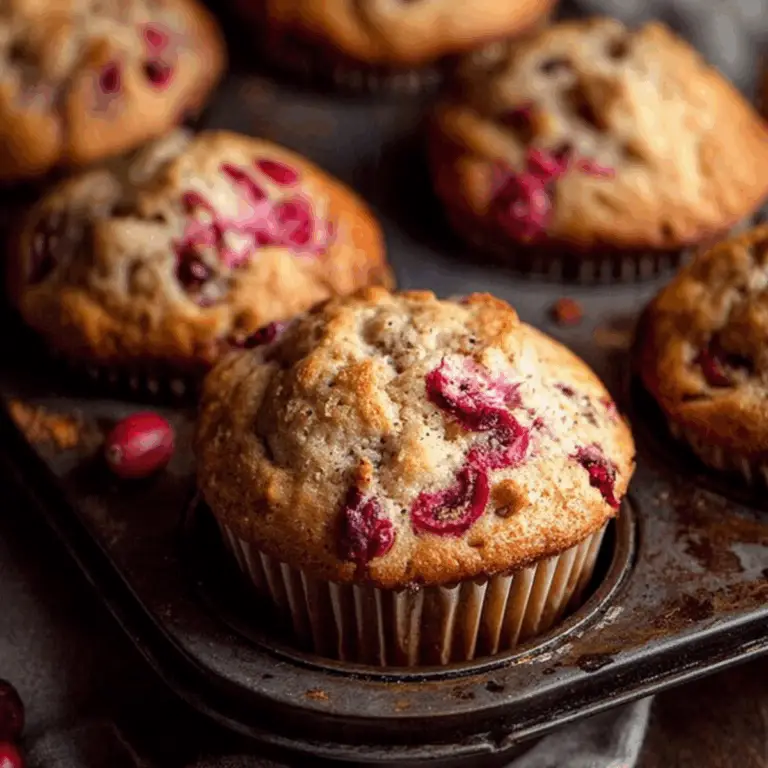 Ina Garten Cranberry Muffins served on a plate with fresh cranberries