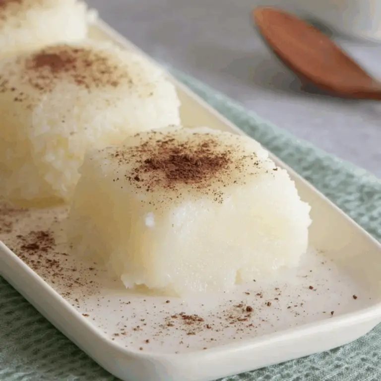 Soft and chewy milk rice cake dessert