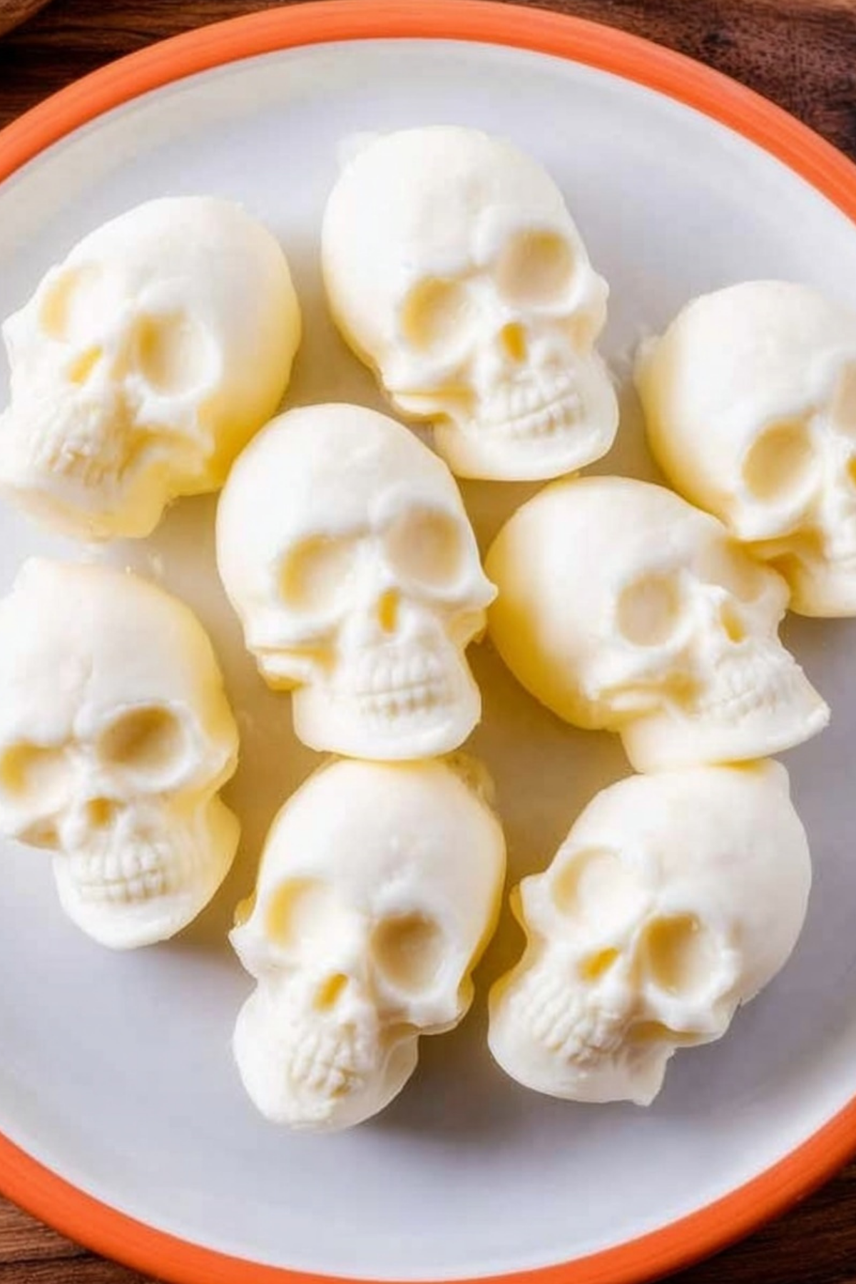 spooky mozzarella cheese skulls for Halloween appetizers