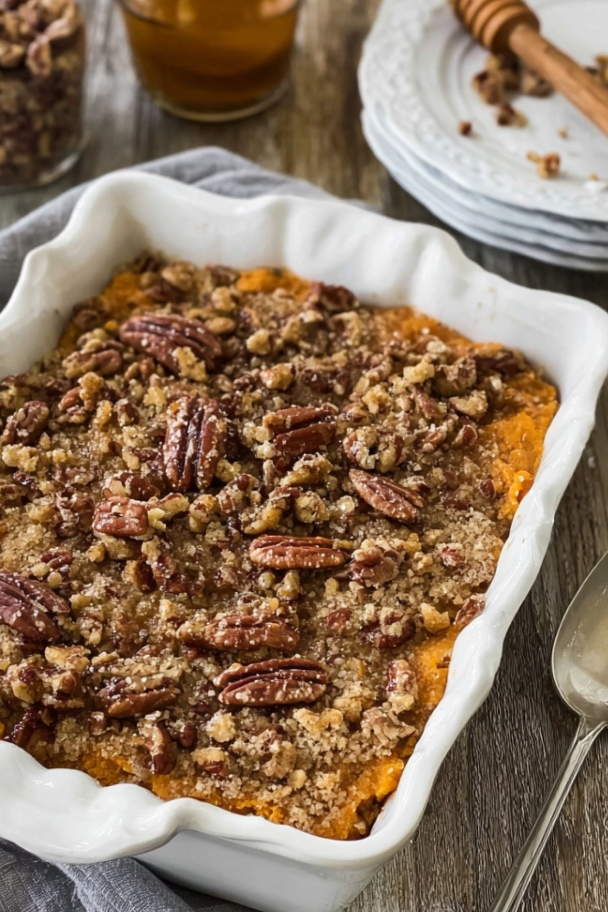 Old Fashioned Sweet Potato Casserole With Pecan Topping