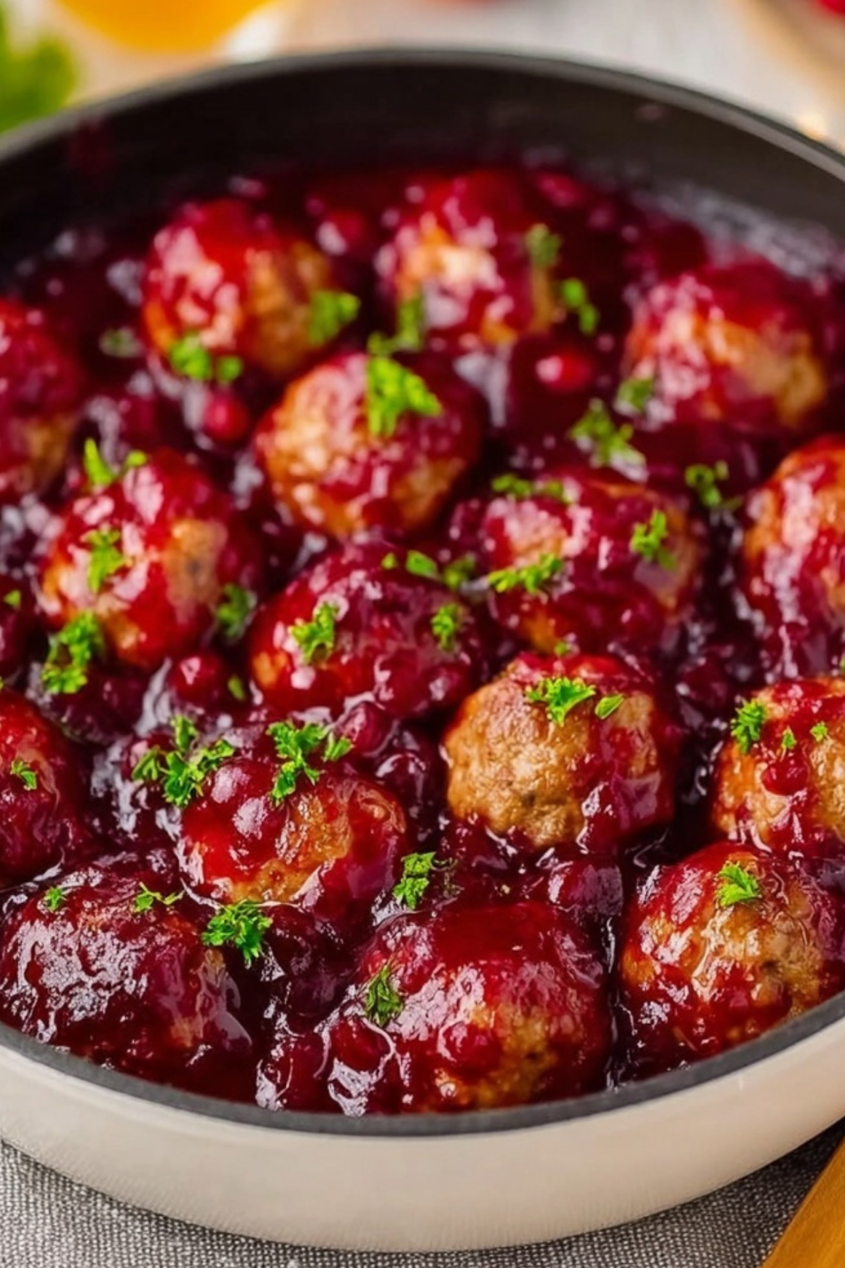 Quick Cranberry Meatballs served as a holiday appetizer
