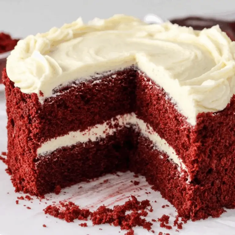 Red Velvet Cake with Cream Cheese Frosting on a plate