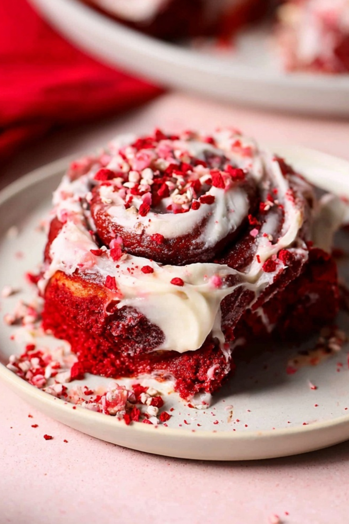 Red Velvet Cinnamon Rolls with Cream Cheese Frosting