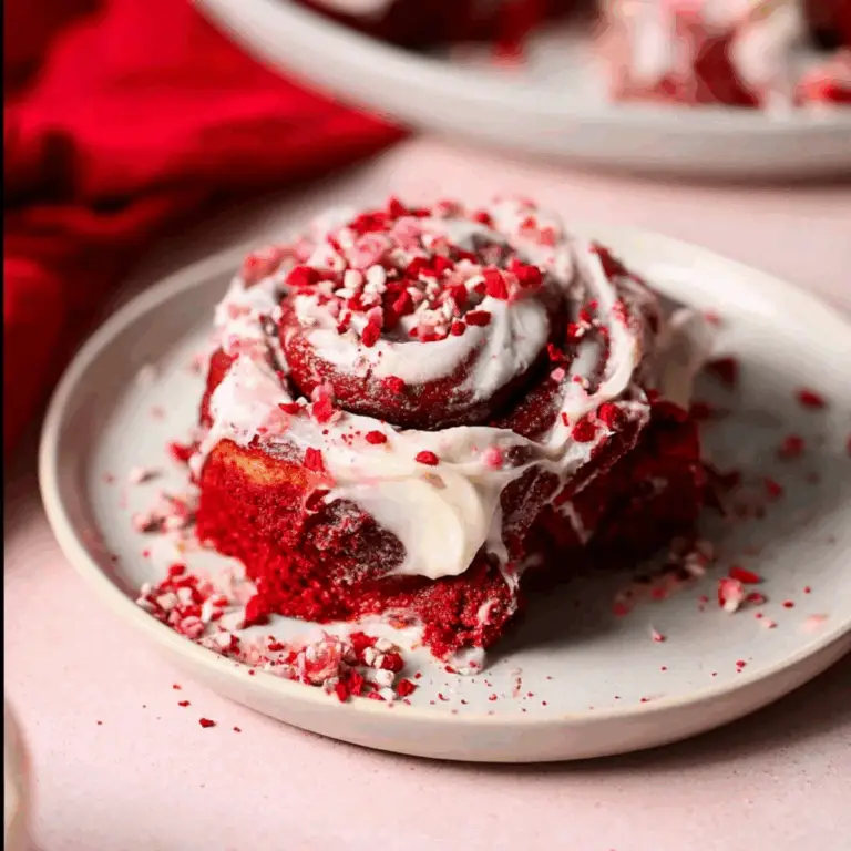 Red Velvet Cinnamon Rolls with Cream Cheese Frosting