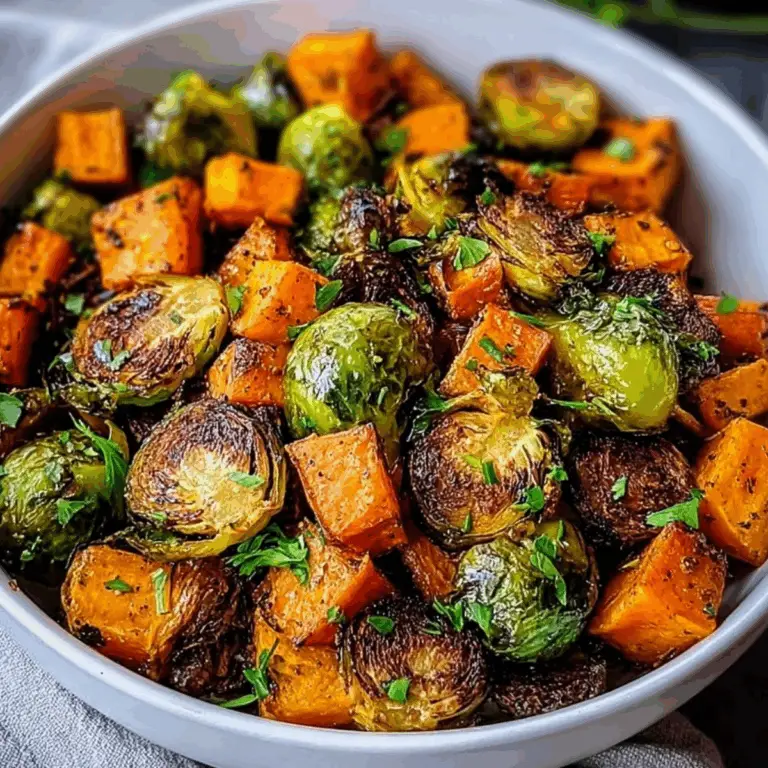 Roasted Brussels Sprouts & Sweet Potatoes:  Easy Recipe