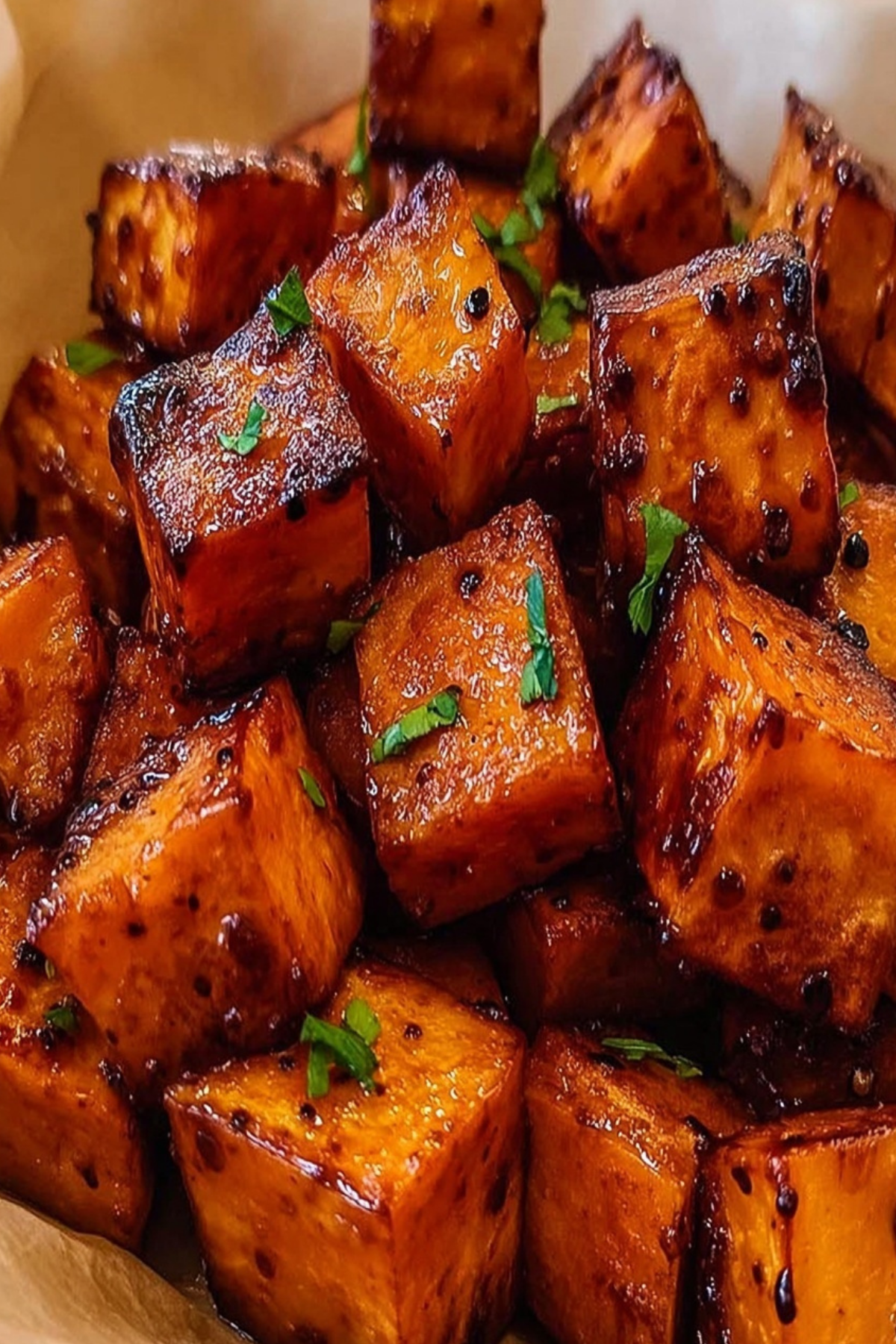 Roasted Sweet Potatoes with Cinnamon & Honey
