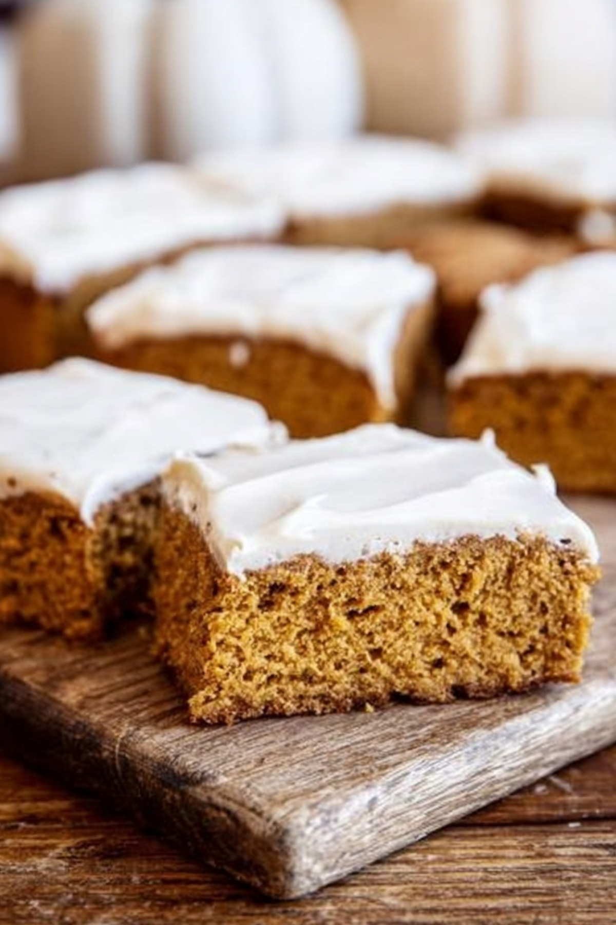 Sourdough pumpkin bars with cinnamon cream cheese frosting