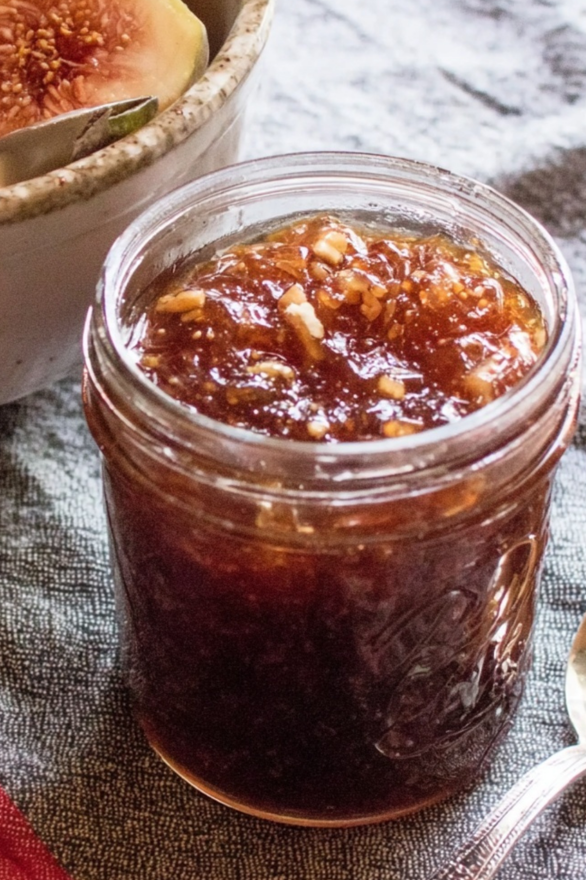 Spiced Fig Jam (Canning) in a jar with fall spices