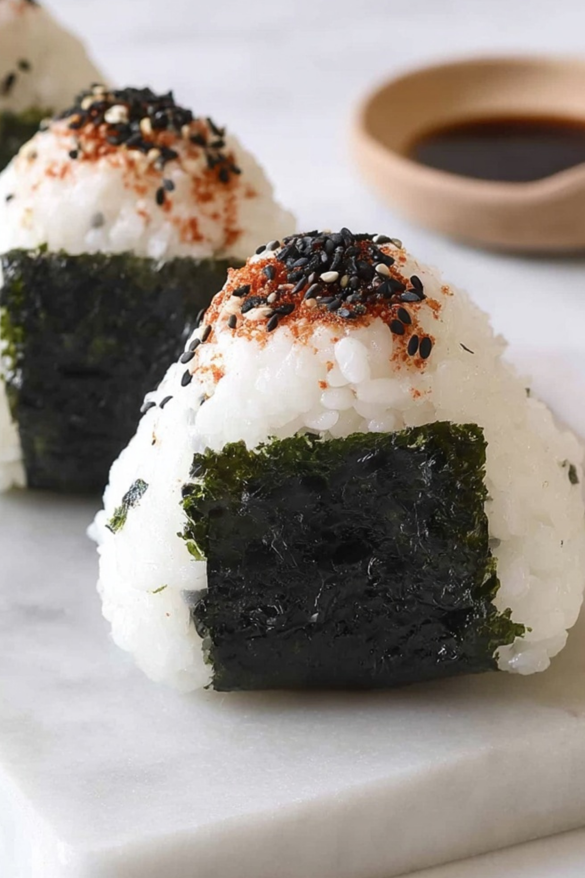 Spicy Tuna Onigiri with spicy mayo and seaweed