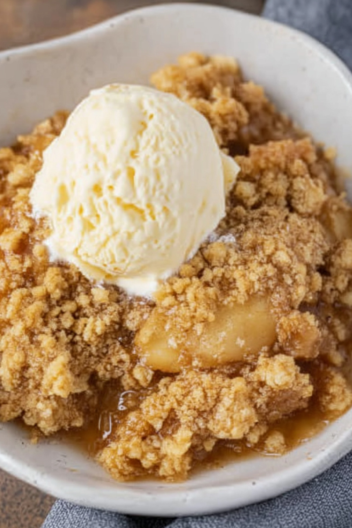 Ultimate Apple Crisp with cinnamon, apples, and a buttery topping