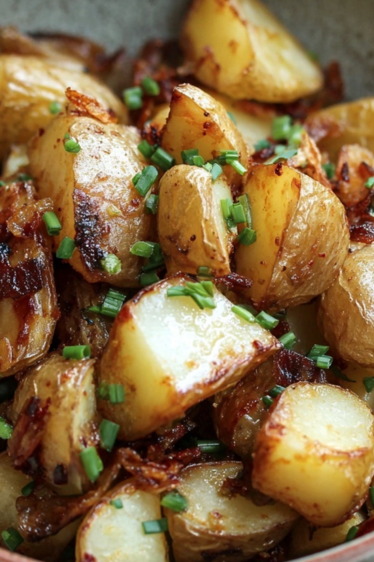 skillet filled with crispy Bangin’ Breakfast Potatoes