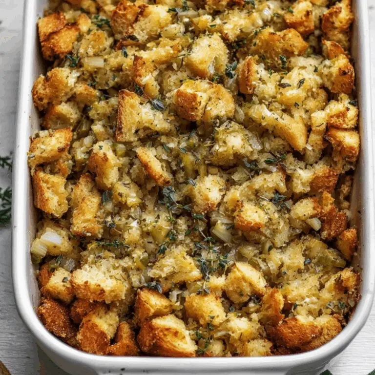 Buttery Herb Stuffing – golden, savory holiday side dish with fresh herbs