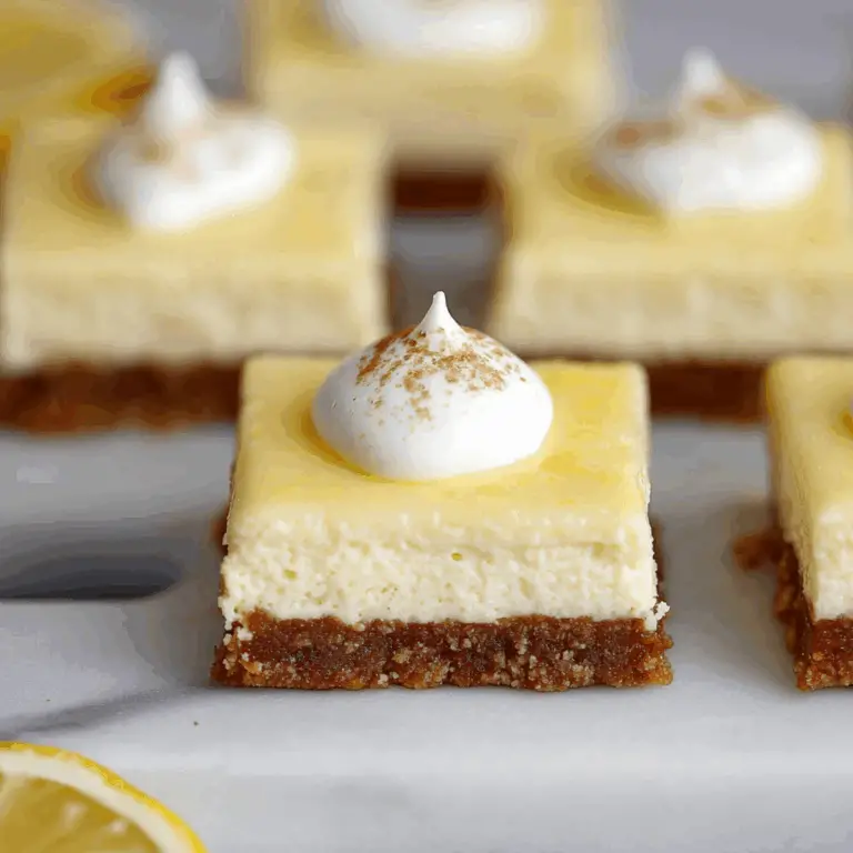 Cheesecake Bars Recipe with creamy filling and graham cracker crust