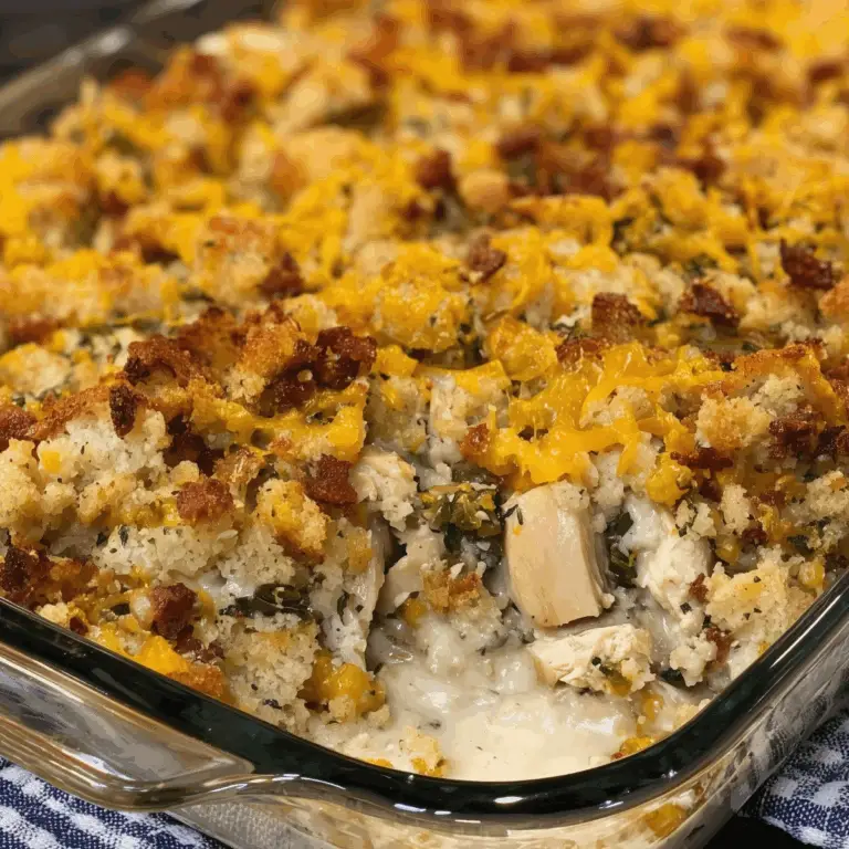 Chicken and Stuffing Casserole, a comforting one-pan dish