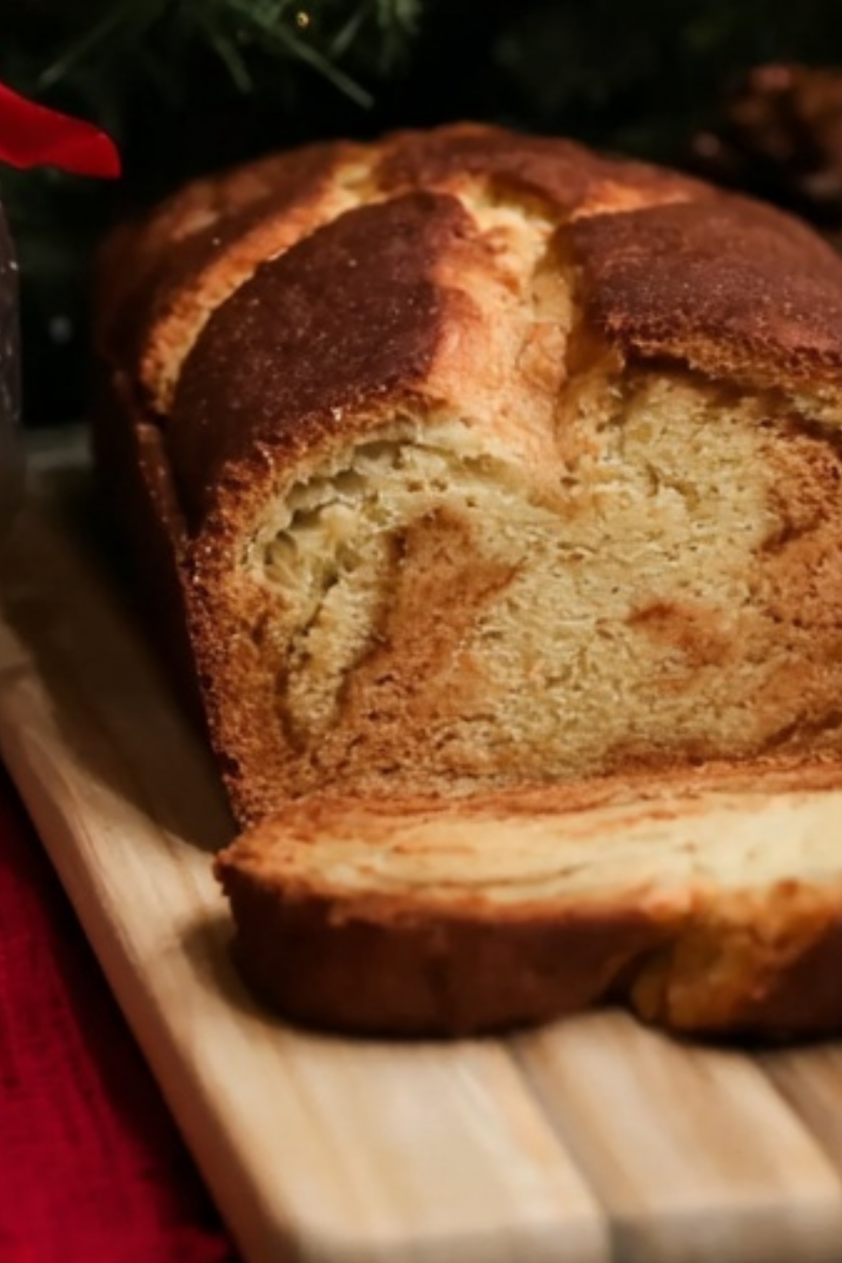 cinnamon Christmas bread on a holiday table