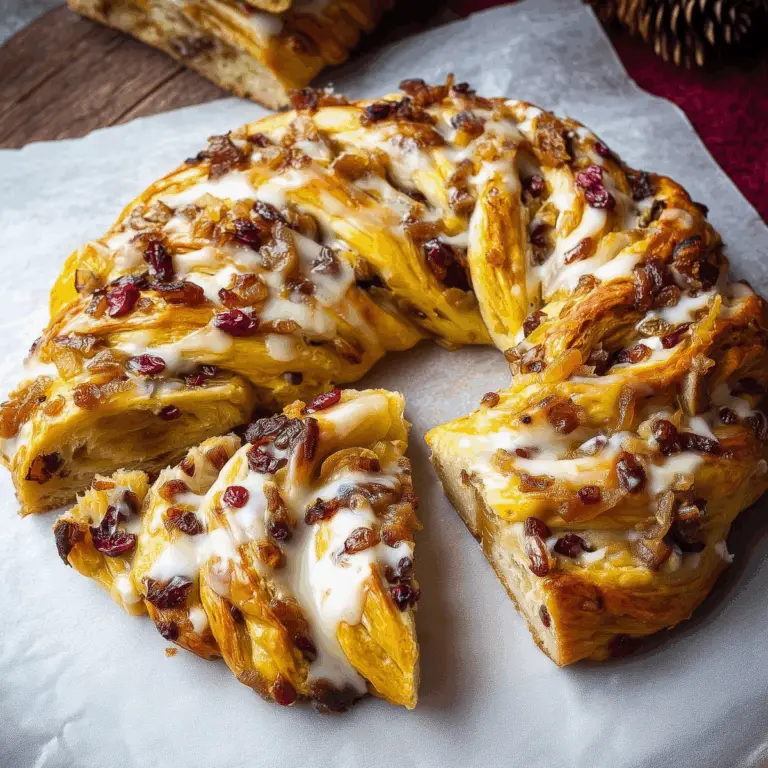 Cranberry & Apricot Couronne – A festive holiday bread with marzipan and dried fruits