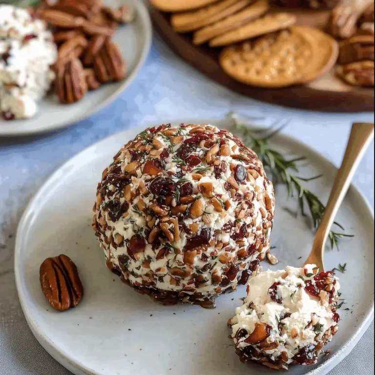 Cranberry Pecan Goat Cheese Ball served with crackers and vegetables