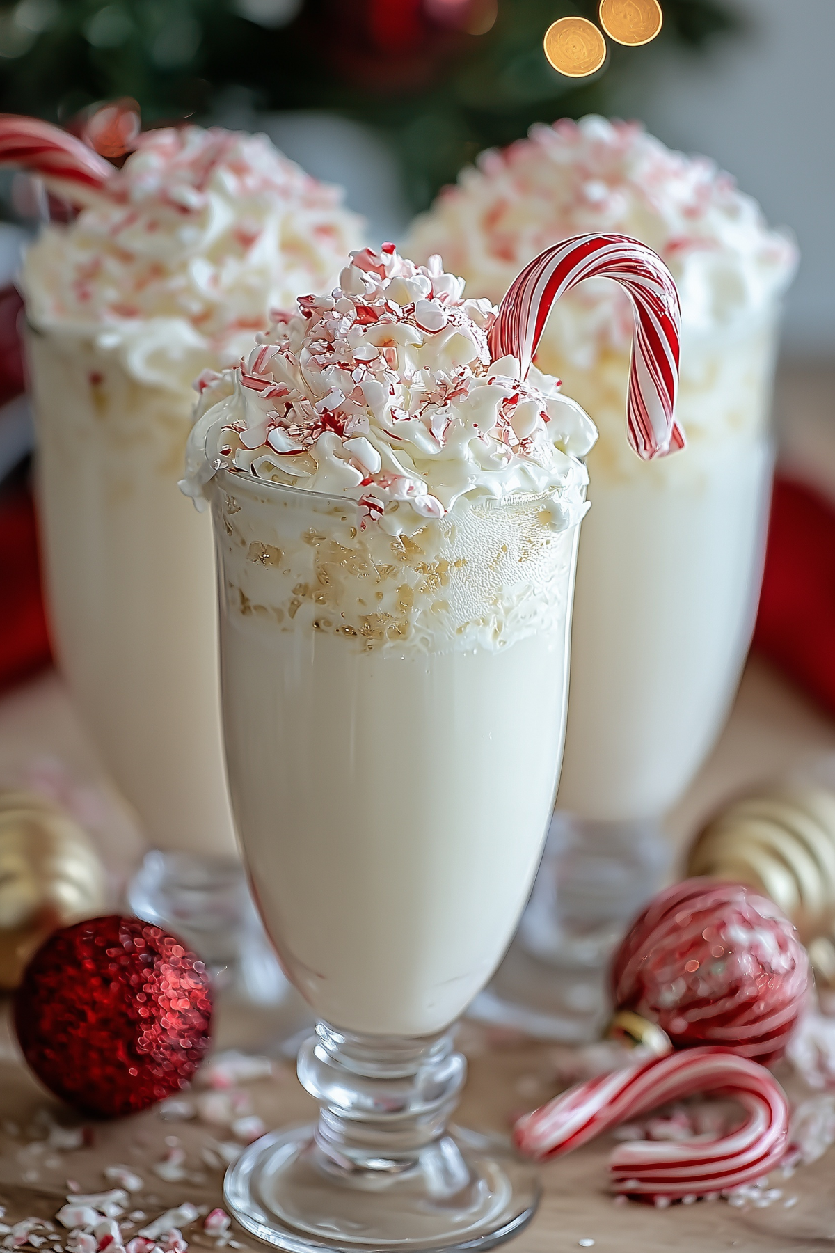 Festive Peppermint Christmas Float – holiday drink with ice cream and peppermint
