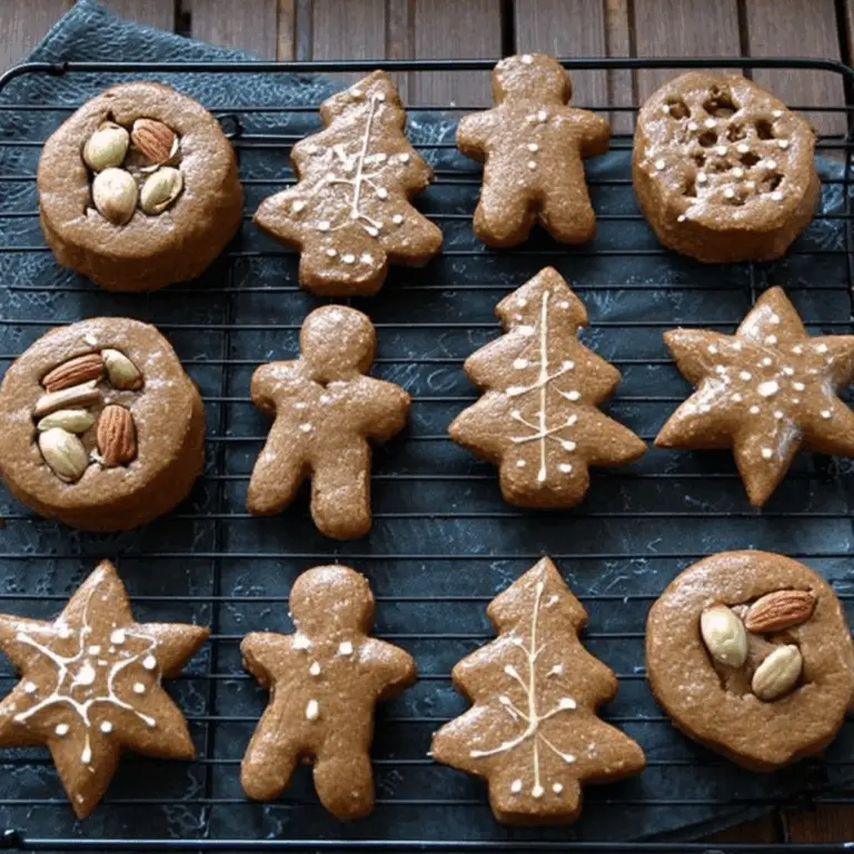 German Gingerbread Cookies Lebkuchen on a festive table