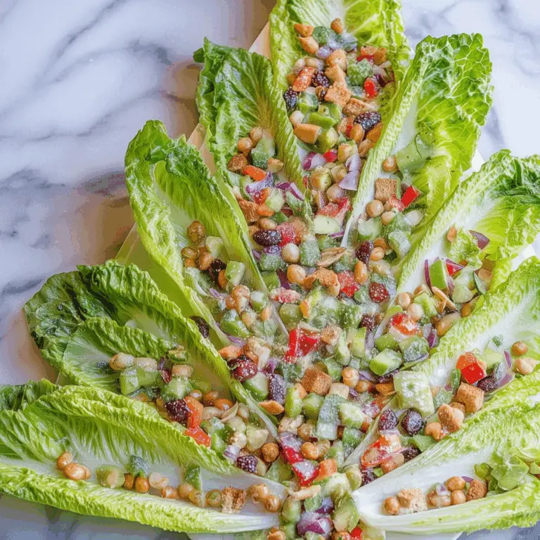 Romaine Lettuce Salad Christmas Tree with tahini dressing and chickpeas