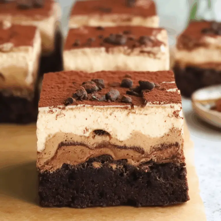 tiramisu brownies with coffee and mascarpone topping