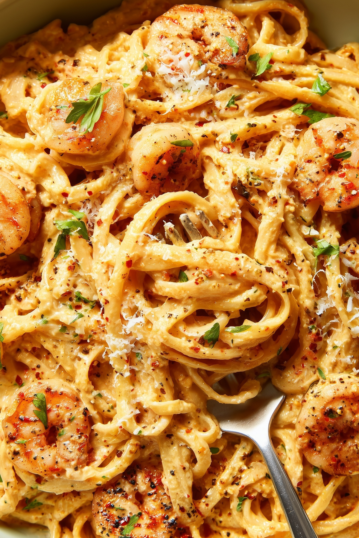 Creamy Cajun Shrimp Pasta with Parmesan and Cajun Seasoning