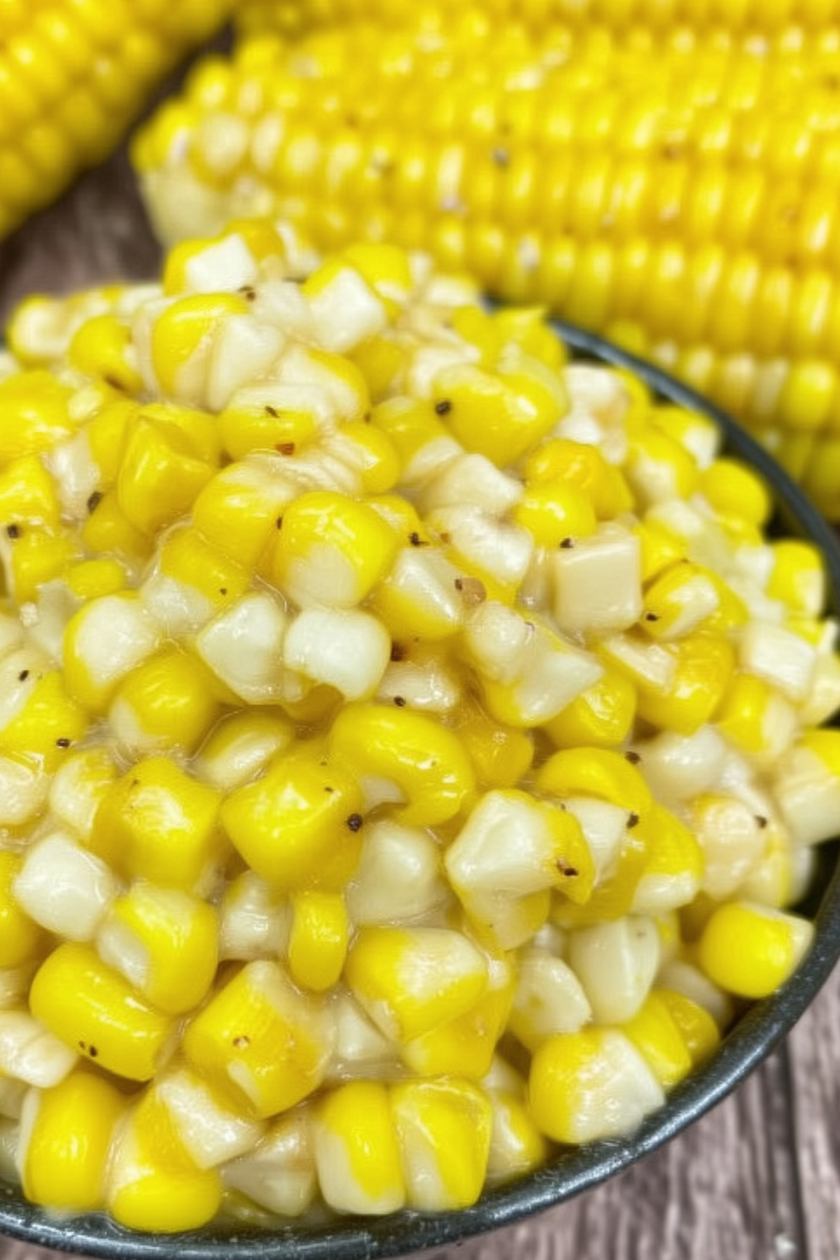Honey Butter Skillet Corn in skillet – creamy corn side dish