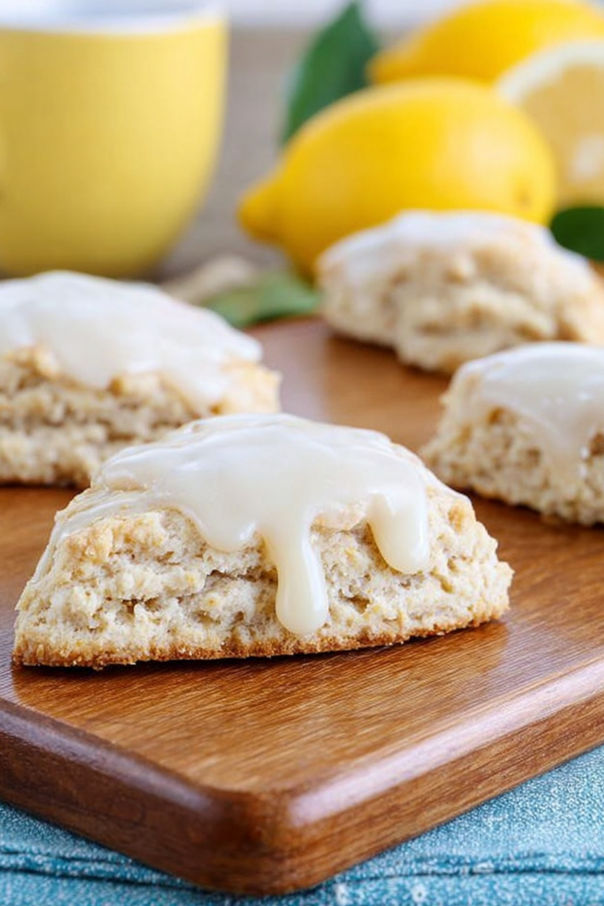 fresh-baked Meyer Lemon Scones with glaze