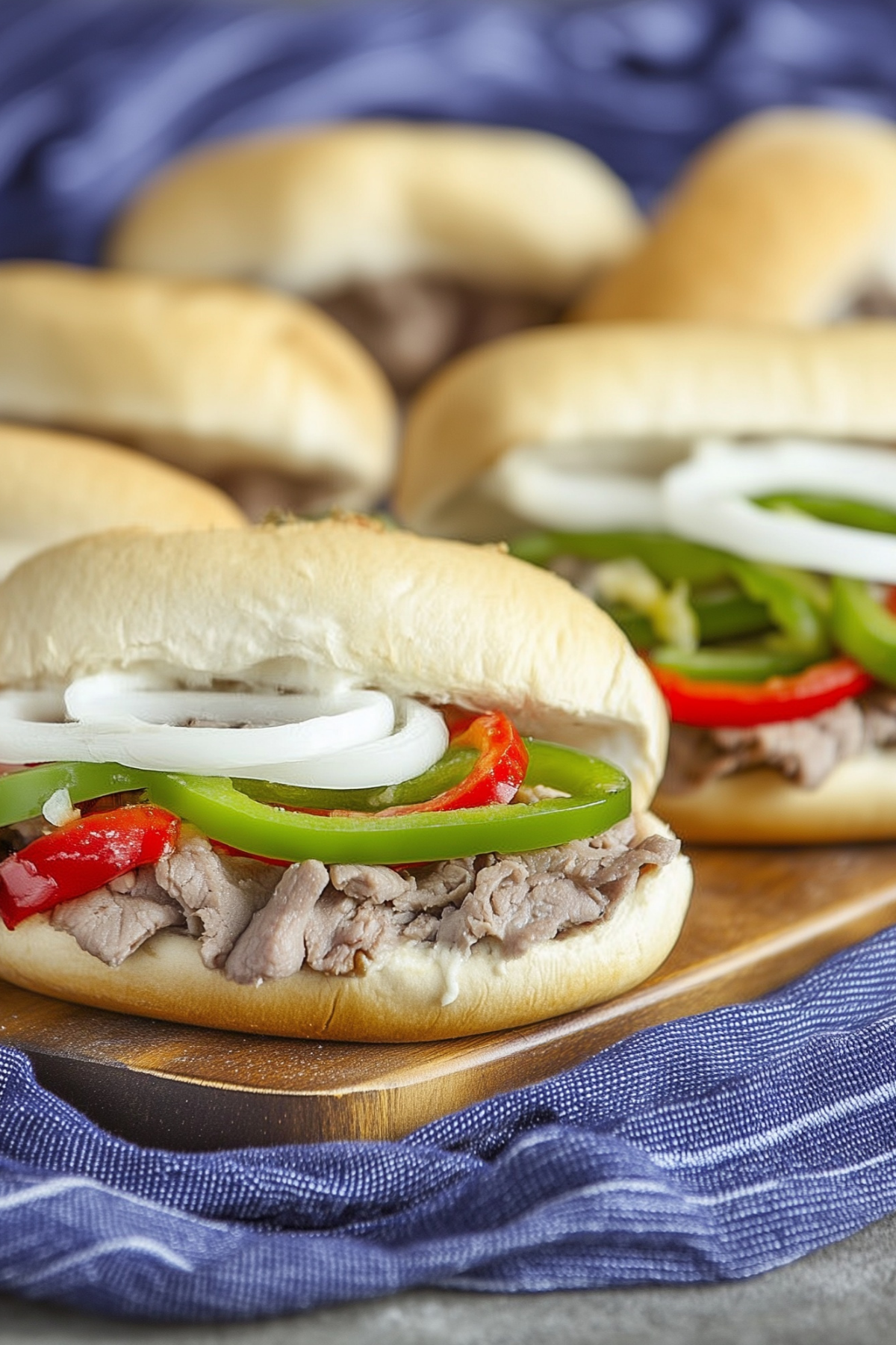Easy Philly cheesesteak with ground beef sandwich
