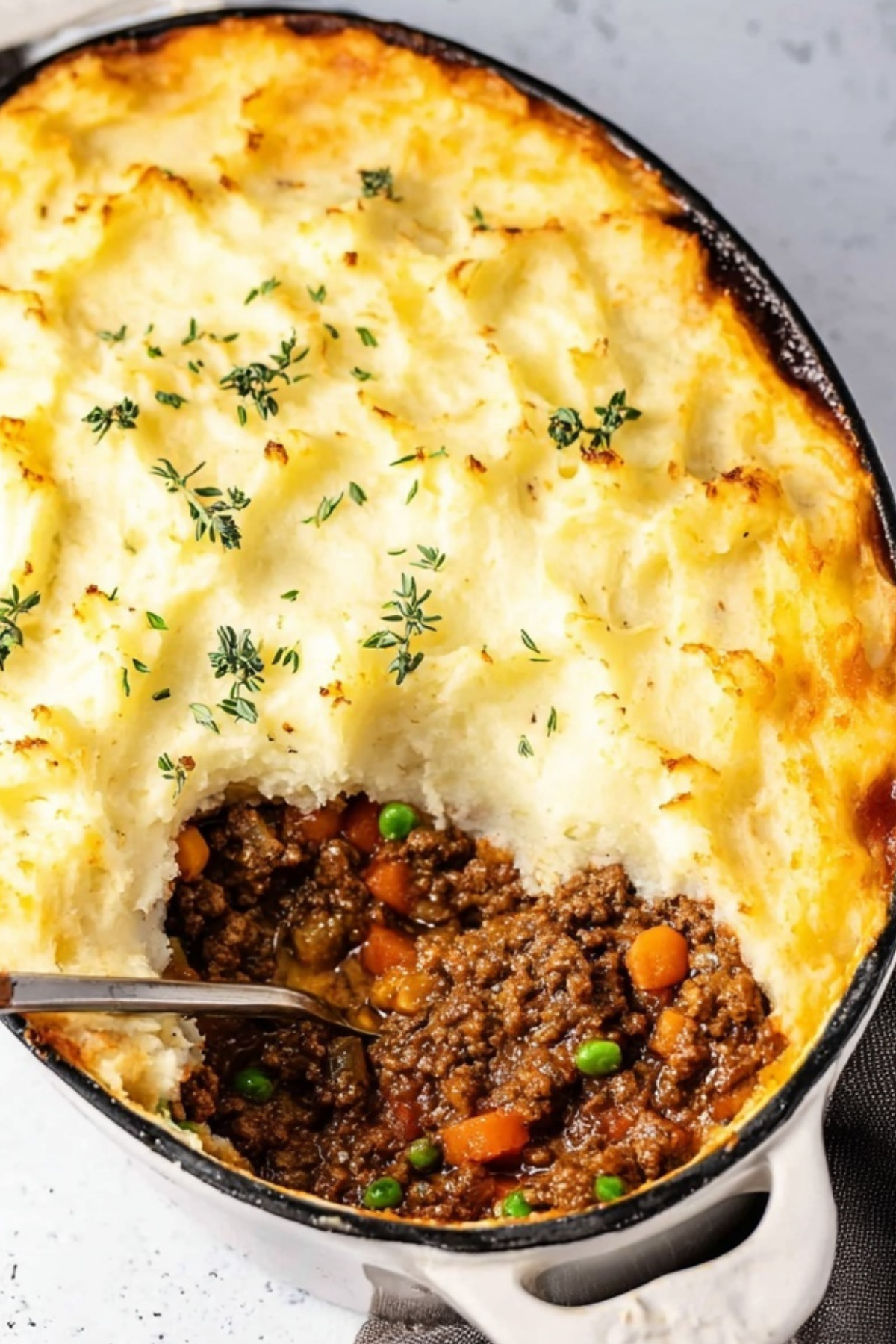 Shepherd's Pie recipe with creamy mashed potatoes and savory meat filling