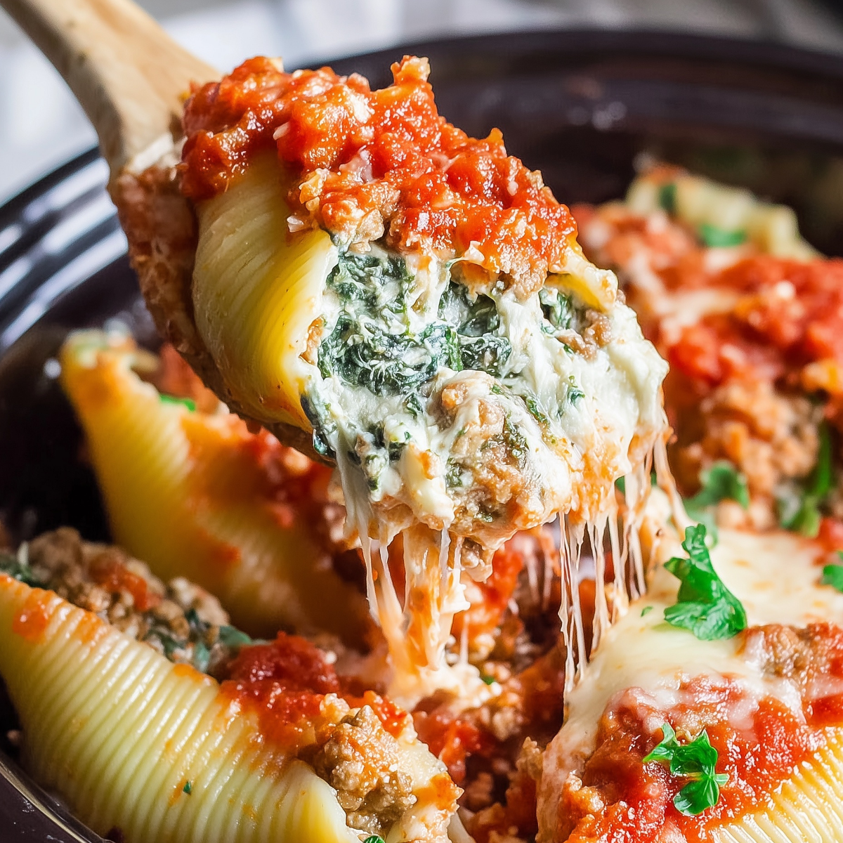 Slow Cooker Stuffed Shells with Sausage and Spinach – Simple ...