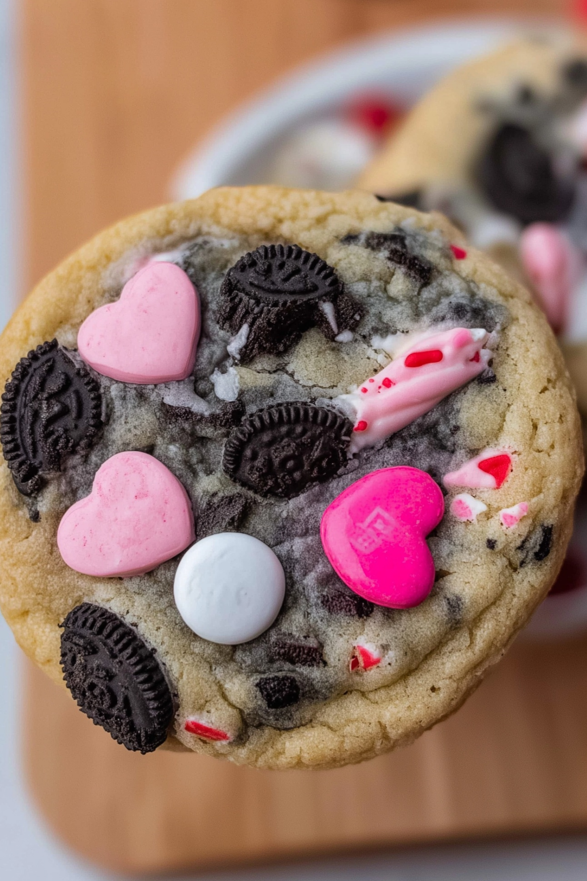 Valentine’s Day Oreo M&M’s Cookies fresh out of the oven