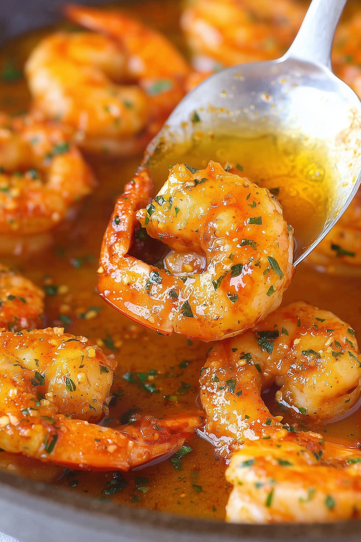 Cajun Shrimp cooked in a skillet with bold Cajun seasoning