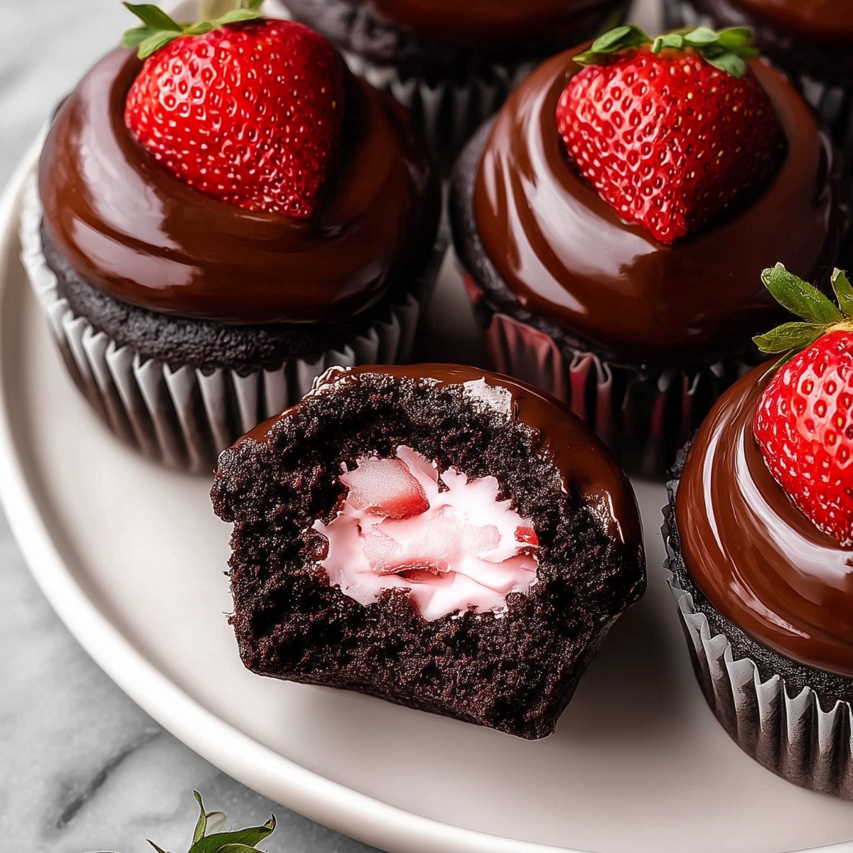 Chocolate Covered Strawberry Cupcakes - Sweet & Indulgent - ZazaCook