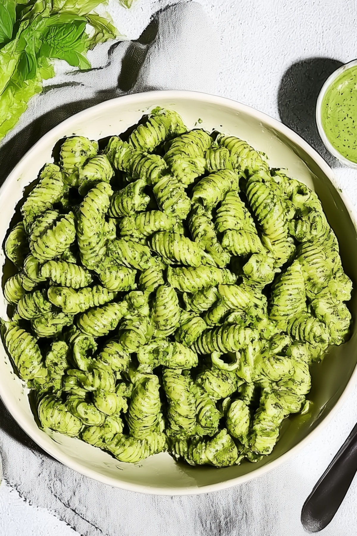 Green Goddess Pasta Salad with creamy dressing and fresh vegetables