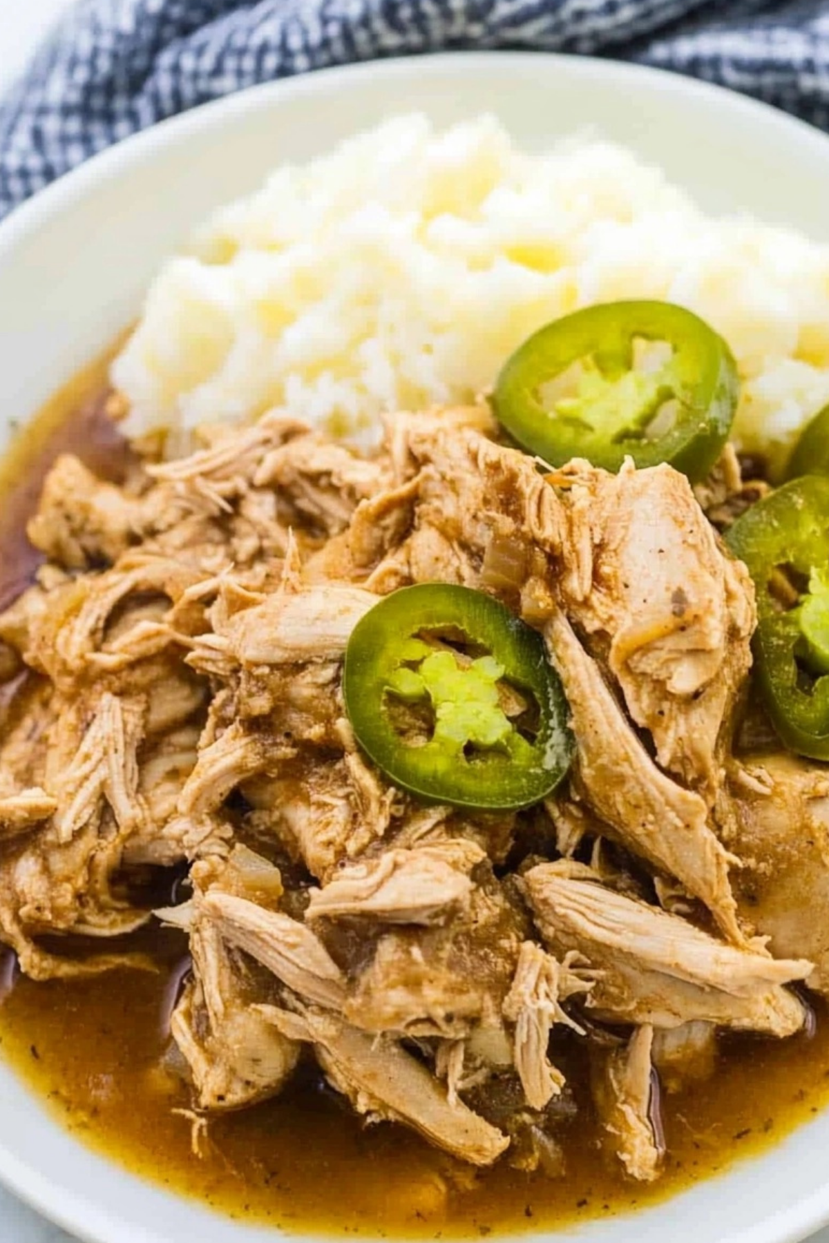 Mississippi Chicken slow cooker recipe with pepperoncini sauce