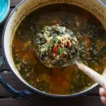 Sardinian Herb Soup made with herbs, vegetables, and beans