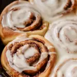 Sourdough cinnamon rolls baked fresh with glaze