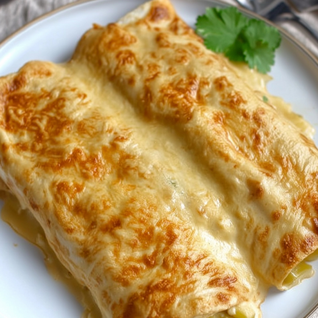 White Chicken Enchiladas recipe with creamy sauce