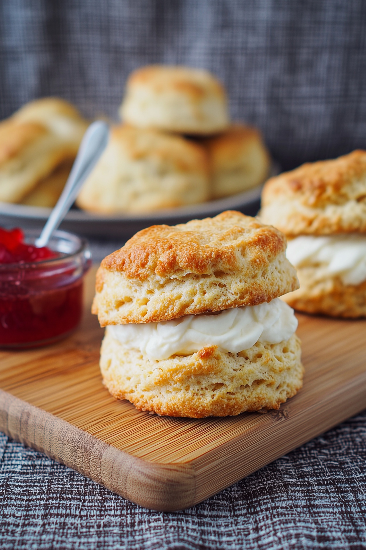 Irish Scones fresh from the oven served with butter and jam