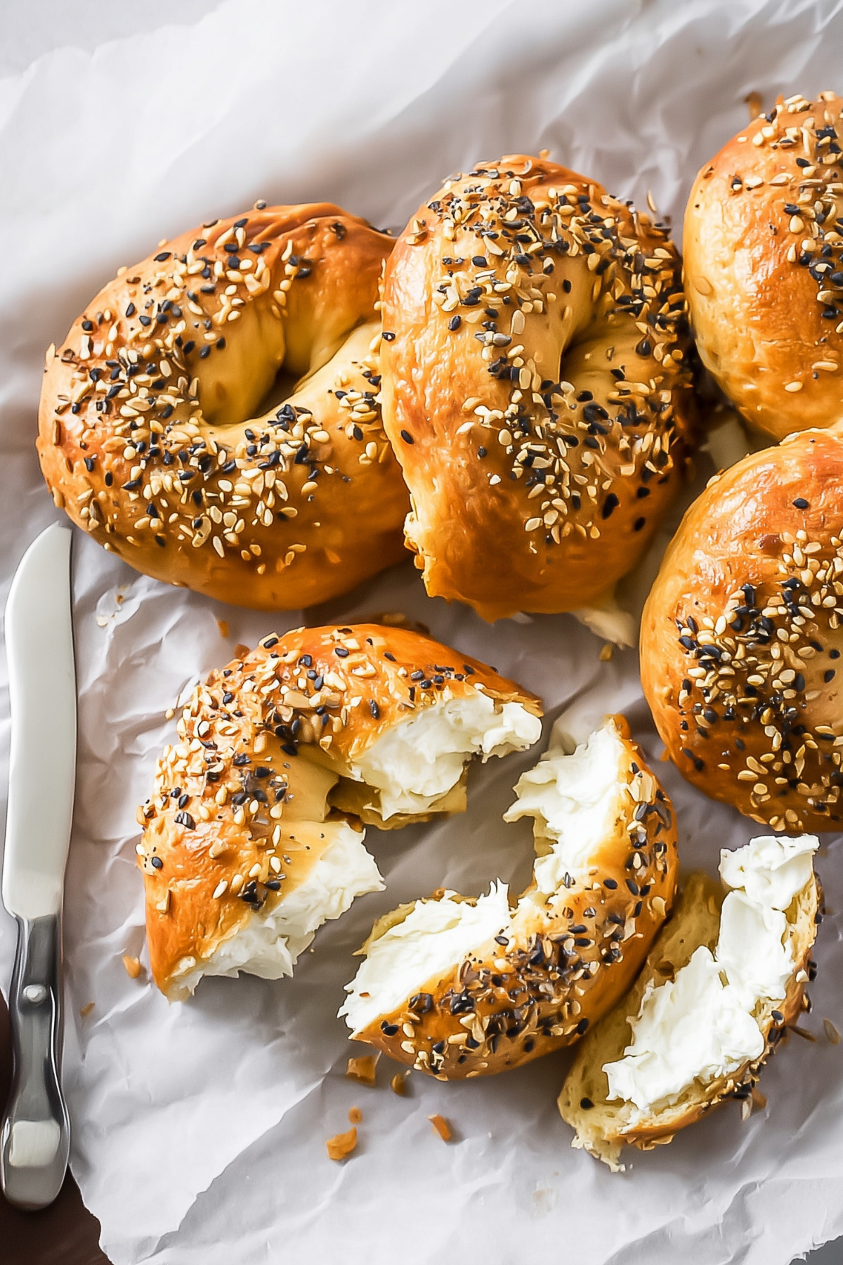 Protein bagels made with cottage cheese for a high-protein breakfast