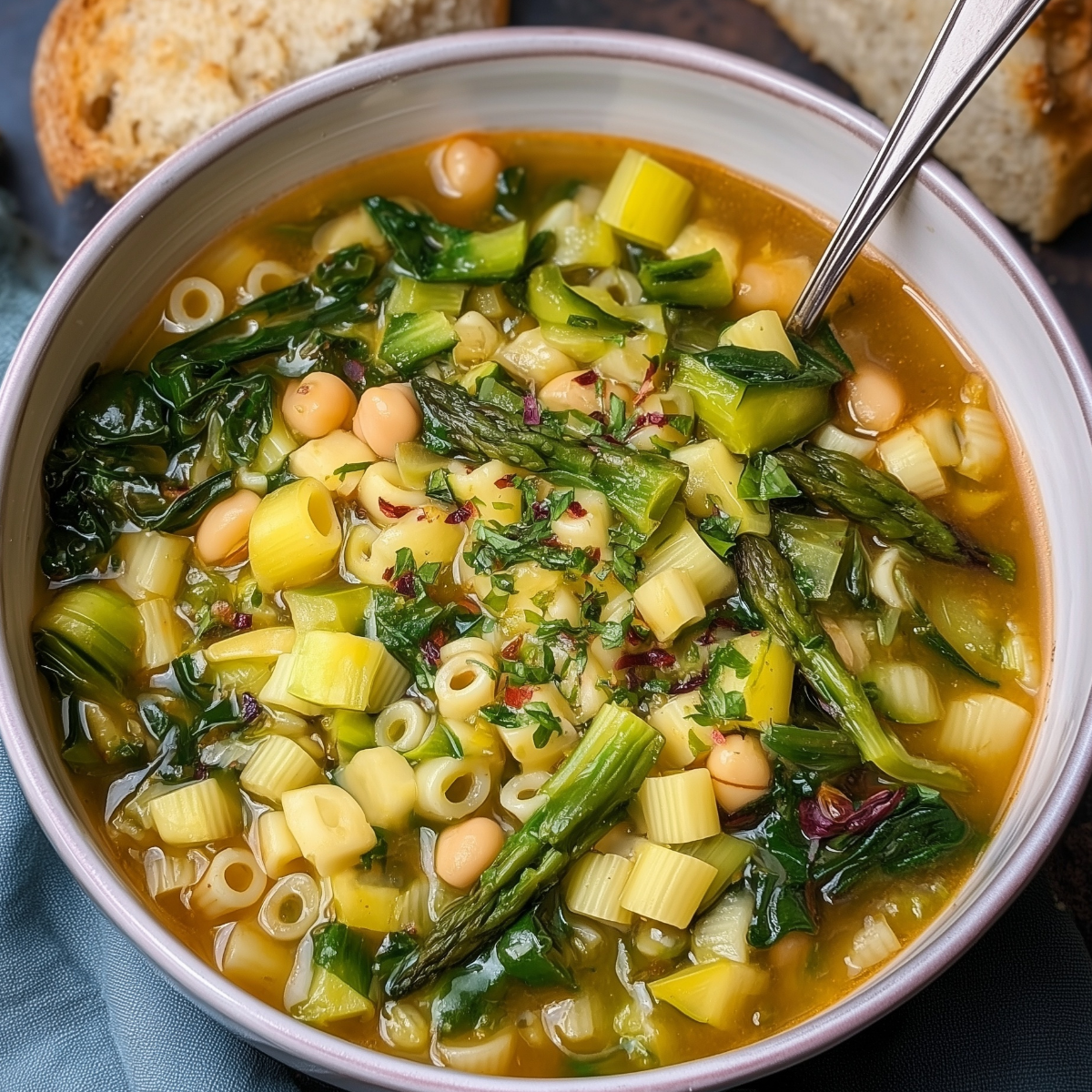 Spring Minestra Spring Minestrone Soup – Fresh, Nutritious, and Easy - ZazaCook