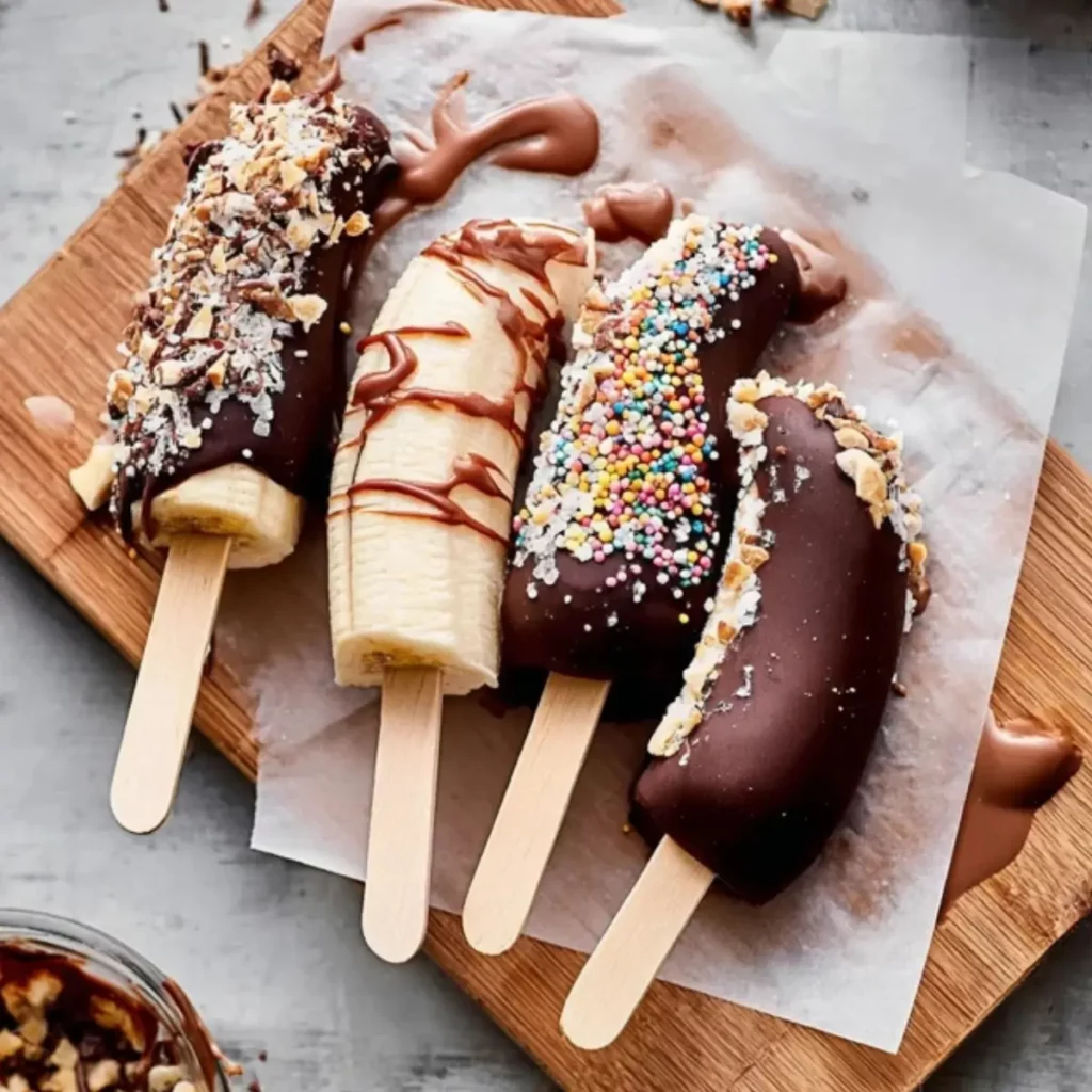 Frozen Chocolate Banana Pops