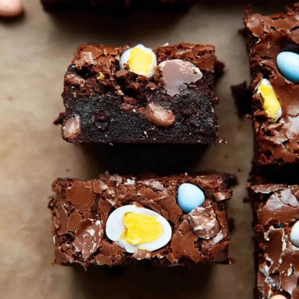 Fudgy Cadbury Egg Brownies