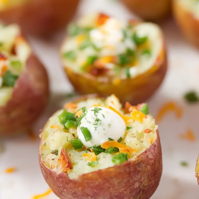 Healthy Irish Potato bites stuffed with turkey, spinach and cheddar